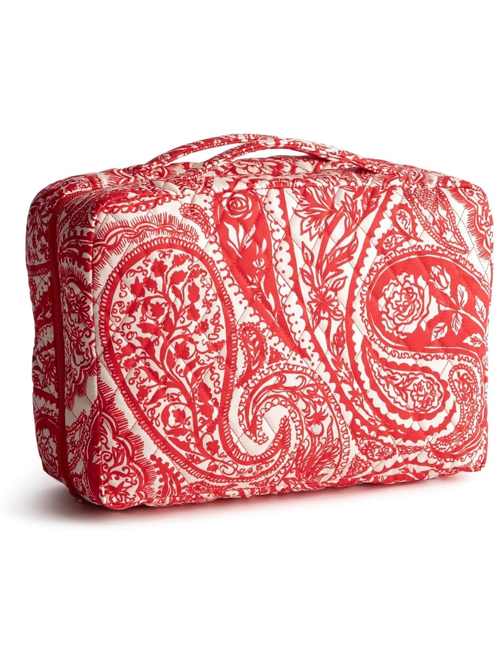 Vera Bradley Red and White Paisley Travel Cosmetic Organizer Bag - New